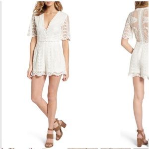 Socialite Floral Lace V-Neck Romper
